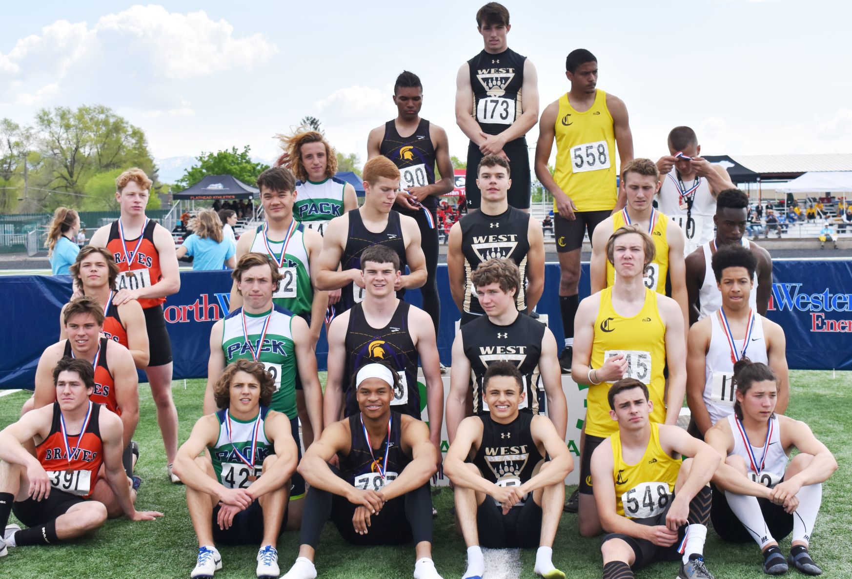 The Billings West boys 400 meter relay team